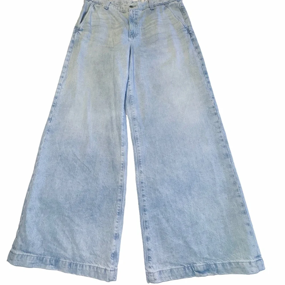 AG Stella Wide Leg Jeans  Trouser sz 32 Light Wash - Picture 3 of 10